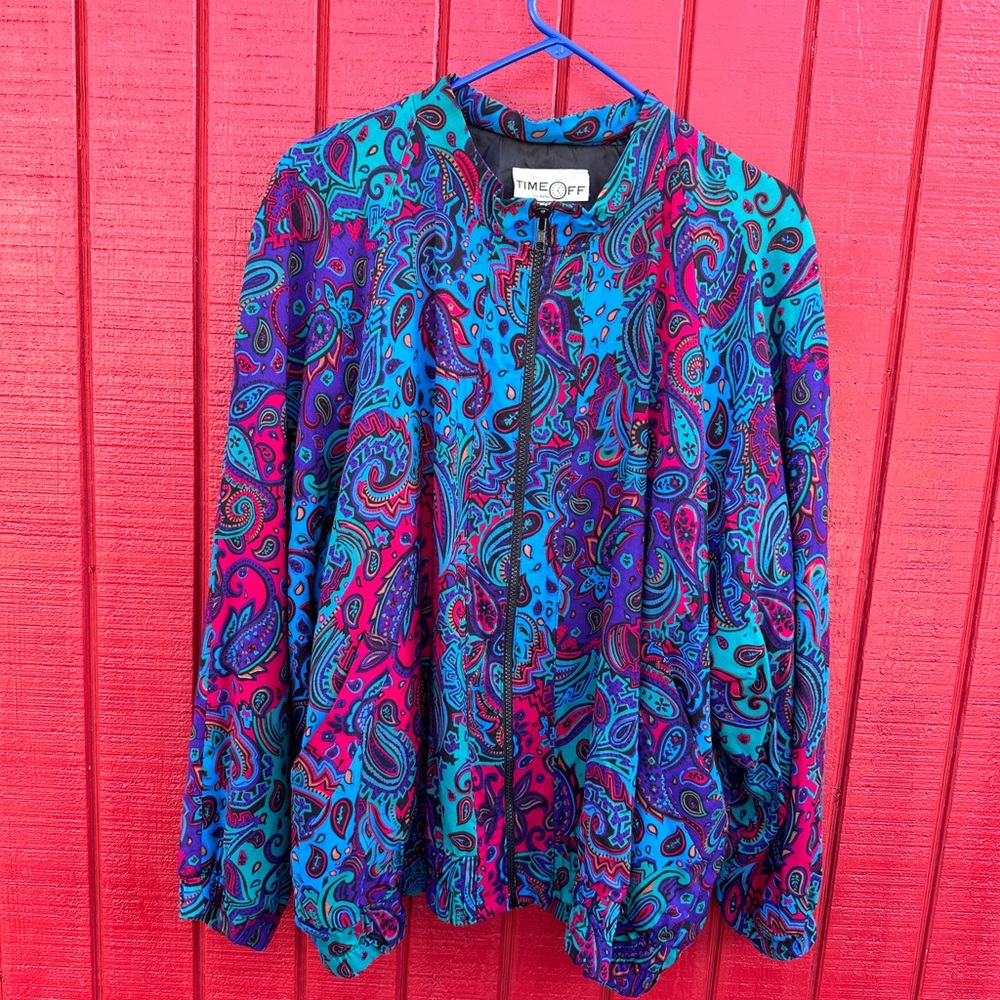 Women's Paisley Bomber Jacket - Multicolor